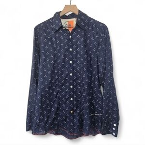 Robert Graham Zen Button Down Casual Shirt | Men’s Size L | Navy Blue